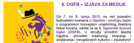Najava - 8. Ogulinski festival bajke (OGFB)