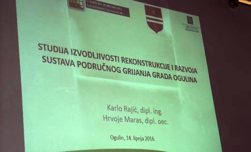 Prezentirana Studije izvodljivosti rekonstrukcije i razvoja sustava područnog grijanja Grada Ogulina